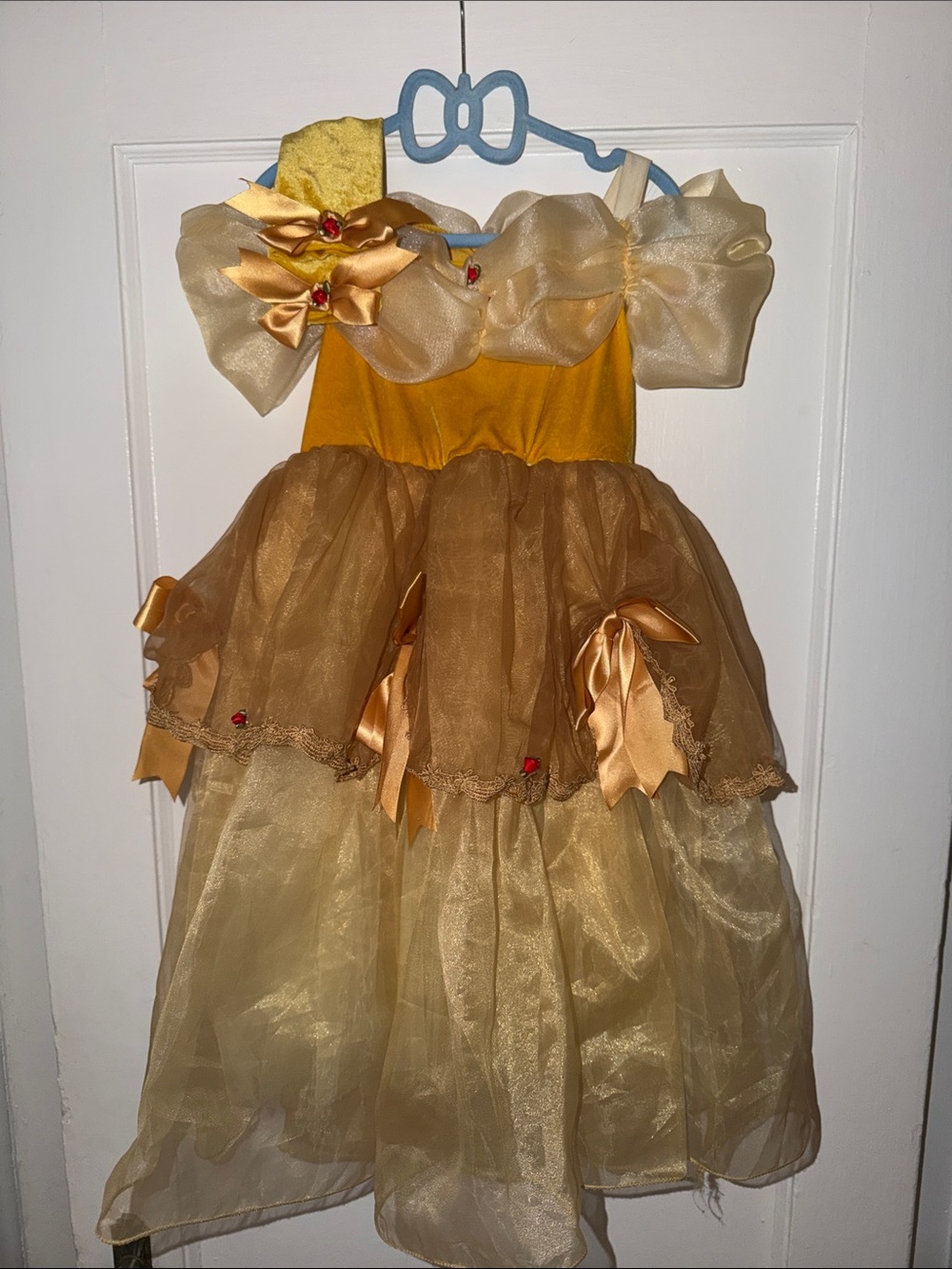 Princess Belle Tulle Dress-Up Costume for Kids customized with roses! Size 2-3